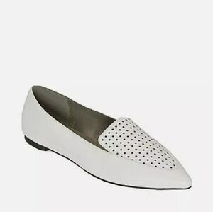 Worthington Women’s Pointed Toe Gemi White Ballet Flats Shoe Size 6.5M